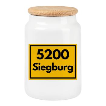 ANCIEN CODE POSTAL RETRO SIEGBURG - RHEIN SIEG - Boîte à biscuits avec couvercle en bois - blanc - Devant