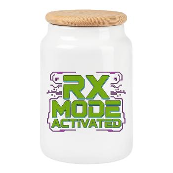 Retail Pharmacist Rx Mode Activated Pharmacy Care - Cookie Jar with Wooden Lid - white - Front