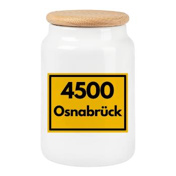 ANCIEN CODE POSTAL 4500 OSNABRÜCK BÜRGERMEISTER - Boîte à biscuits avec couvercle en bois - blanc - Devant