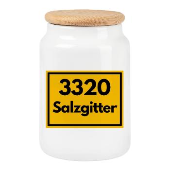 ANCIEN CODE POSTAL RETRO 3320 SALZGITTER - Boîte à biscuits avec couvercle en bois - blanc - Devant