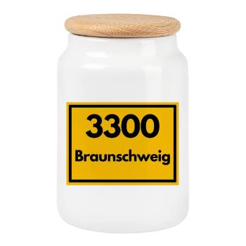 ANCIEN CODE POSTAL RETRO 3300 BRUNSWICK - Boîte à biscuits avec couvercle en bois - blanc - Devant