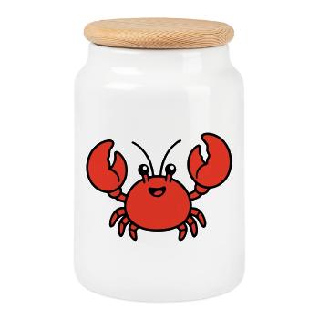 AI Human Fan Club - Cookie Jar with Wooden Lid - white - Front
