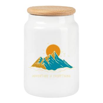 Adventure Is Everything Shirt - Cookie Jar with Wooden Lid - white - Front
