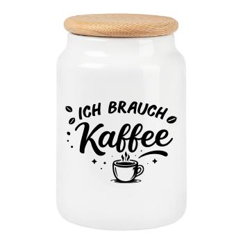 I don't need a plan, I need coffee - Cookie Jar with Wooden Lid - white - Front