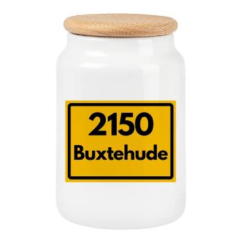 ANCIEN CODE POSTAL RÉTRO 2150 BUXTEHUDE HANSE - Boîte à biscuits avec couvercle en bois - blanc - Devant