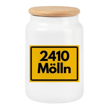 ANCIEN CODE POSTAL 2410 MÖLLN TIL EULENSPIEGEL - Boîte à biscuits avec couvercle en bois - blanc - Devant