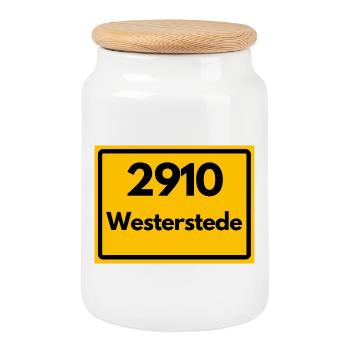 ANCIEN CODE POSTAL RETRO 2910 WESTERSTEDE - Boîte à biscuits avec couvercle en bois - blanc - Devant