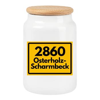 ANCIEN CODE POSTAL 2860 OSTERHOLZ-SCHARMBECK - Boîte à biscuits avec couvercle en bois - blanc - Devant
