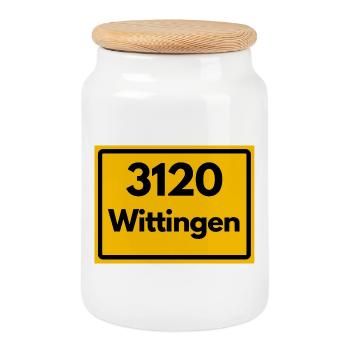 ANCIEN CODE POSTAL RETRO 3120 WITTRINGEN - Boîte à biscuits avec couvercle en bois - blanc - Devant