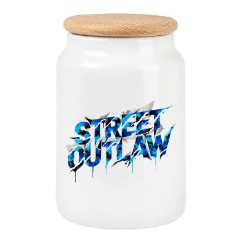 Tenue de Street Outlaw pour les fans de voitures : camouflage JDM Tuning - Boîte à biscuits avec couvercle en bois - blanc - Devant