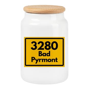 ANCIEN CODE POSTAL RETRO 3280 BAD PYRMONT - Boîte à biscuits avec couvercle en bois - blanc - Devant