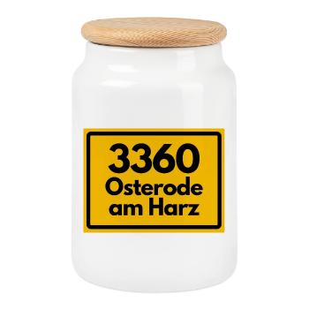 ANCIEN CODE POSTAL RETRO 3360 OSTERODE HARZ - Boîte à biscuits avec couvercle en bois - blanc - Devant