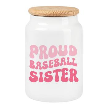 Proud Baseball Sister - Keksdose mit Holzdeckel - Weiß - Vorne
