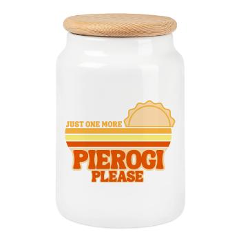 Pierogi Noch ein Knödel, bitte. Polnische Küche - Keksdose mit Holzdeckel - Weiß - Vorne