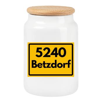 OLD POSTCODE POSTCODE RETRO 5240 BETZDORF - Cookie Jar with Wooden Lid - white - Front