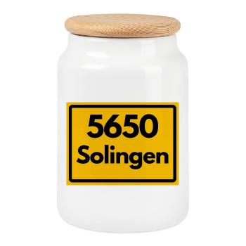 ANCIEN CODE POSTAL RETRO 5650 SOLINGEN - Boîte à biscuits avec couvercle en bois - blanc - Devant