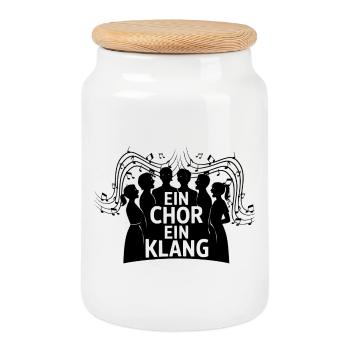 Ein Chor ein Klang Chorsänger Gesang Singen - Keksdose mit Holzdeckel - Weiß - Vorne