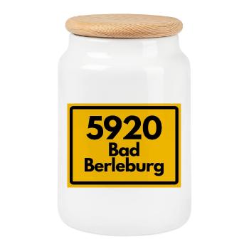 ALTE POSTLEITZAHL PLZ RETRO 5920 BAD BERLEBURG - Keksdose mit Holzdeckel - Weiß - Vorne