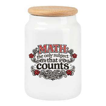 Math Counts: Ornate Quote Tee - Keksdose mit Holzdeckel - Weiß - Vorne