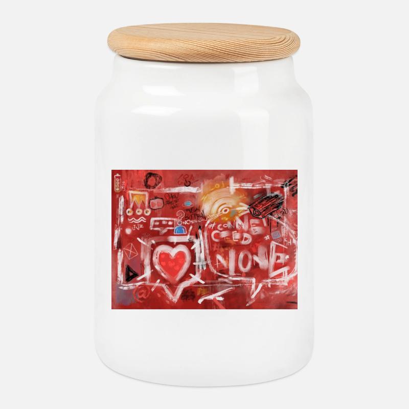 Connected-Alone-Severino-Canepa - Keksdose mit Holzdeckel - Weiß