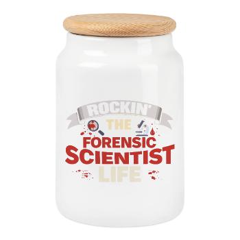 Rockin The Forensic Scientist Life Alltag - Keksdose mit Holzdeckel - Weiß - Vorne