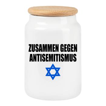 zusammen gegen antisemitism - Keksdose mit Holzdeckel - Weiß - Vorne
