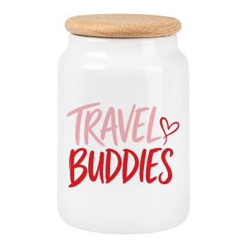Travel Buddies - Keksdose mit Holzdeckel - Weiß - Vorne