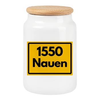 ANCIEN CODE POSTAL RETRO 1550 NAUEN HEIMATSTOLZ - Boîte à biscuits avec couvercle en bois - blanc - Devant