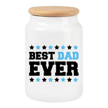 Bold Dad Stars Emblem - Keksdose mit Holzdeckel - Weiß - Vorne