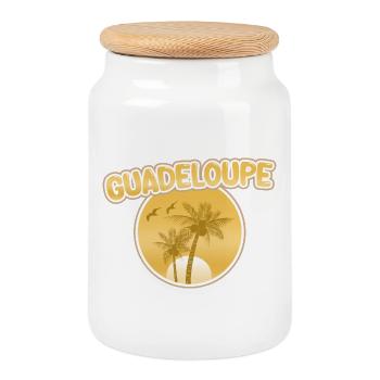 Strand Guadeloupe - Keksdose mit Holzdeckel - Weiß - Vorne