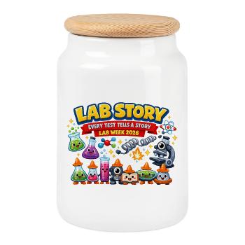 Lab Story Lab Week 2026 - Cookie Jar with Wooden Lid - white - Front