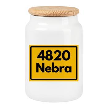 ANCIEN CODE POSTAL 4820 NEBRA HEIMATSTOLZ - Boîte à biscuits avec couvercle en bois - blanc - Devant