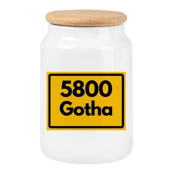 ANCIEN CODE POSTAL 5800 GOTHA HEIMATSTOLZ ORIGINAL - Boîte à biscuits avec couvercle en bois - blanc - Devant