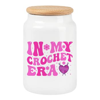 Dans ma zone crochet - Boîte à biscuits avec couvercle en bois - blanc - Devant