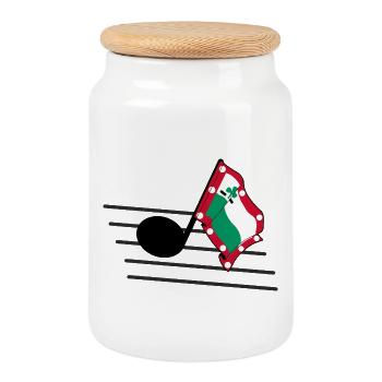 Meppel Day Music Flag – City Vibes - Cookie Jar with Wooden Lid - white - Front