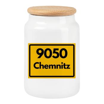 9050 CODE POSTAL SAXE CHEMNITZ ANCIEN CODE POSTAL ÉTAT FÉDÉRAL - Boîte à biscuits avec couvercle en bois - blanc - Devant