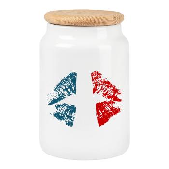 France France Lipstick France Colors - Cookie Jar with Wooden Lid - white - Front