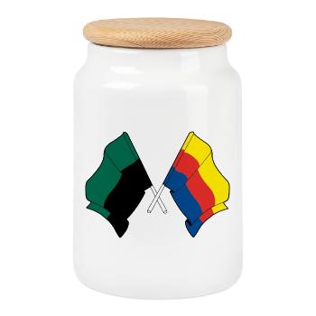 Texel- und Nordholland-Kreuzflaggen - Keksdose mit Holzdeckel - Weiß - Vorne