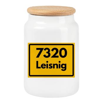 ALTE POSTLEITZAHL 7320 LEISNIG SACHSEN DDR - Keksdose mit Holzdeckel - Weiß - Vorne