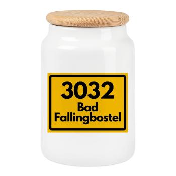 ANCIEN CODE POSTAL 3032 ZIP 29683 BAD FALLINGBOSTEL - Boîte à biscuits avec couvercle en bois - blanc - Devant