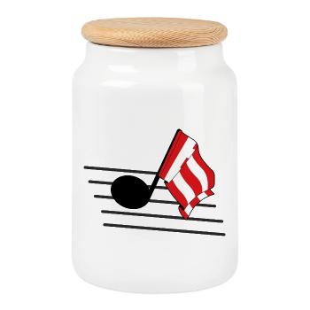 Eindhoven Music & Pride - Cookie Jar with Wooden Lid - white - Front