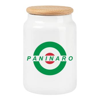 Paninaro - Boîte à biscuits avec couvercle en bois - blanc - Devant