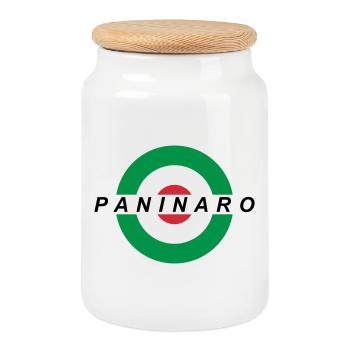 Paninaro - Boîte à biscuits avec couvercle en bois - blanc - Devant