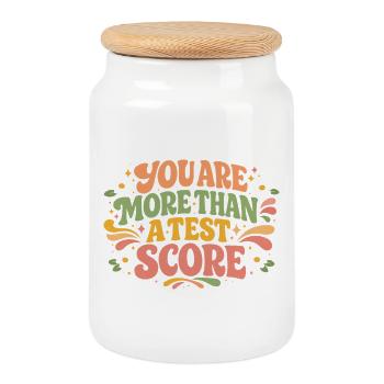 You're More Than a Note | Retro School Motivation - Cookie Jar with Wooden Lid - white - Front