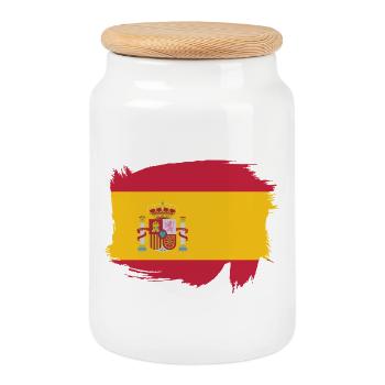 SPAIN SPAIN España EUROPE SPANISH SPORTS FAN - Cookie Jar with Wooden Lid - white - Front