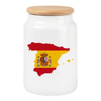 SPAIN SPAIN España EUROPE SPANISH SPORTS FAN - Cookie Jar with Wooden Lid - white - Front