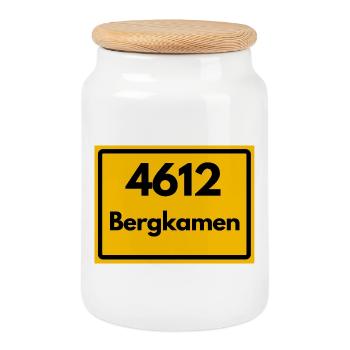 ALTE POSTLEITZAHL 4612 PLZ 59192 BERGKAMEN NRW - Keksdose mit Holzdeckel - Weiß - Vorne