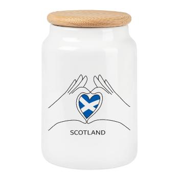 Scotland Herz mit Schottischer Flagge Schottland - Keksdose mit Holzdeckel - Weiß - Vorne