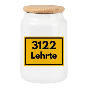 ANCIEN CODE POSTAL 3122 ZIP 31275 LEHRTE NIEDERSACH - Boîte à biscuits avec couvercle en bois - blanc - Devant