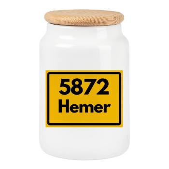 ANCIEN CODE POSTAL 5872 POSTE 58675 HEMER NRW - Boîte à biscuits avec couvercle en bois - blanc - Devant